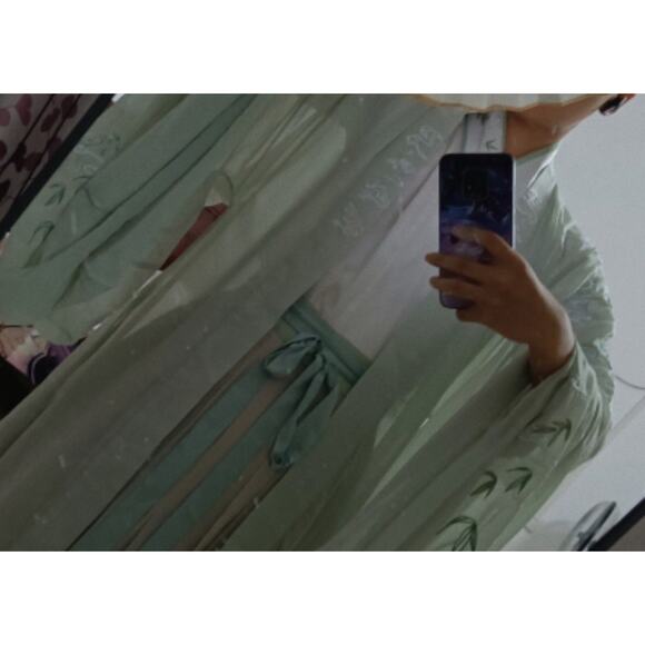 Asian Embroidered Chinese Hanfu Sheer Outer Robe M Cosplay Costume Kimono Jacket - Picture 16 of 16